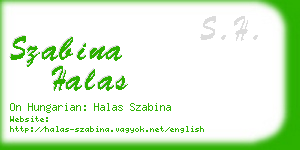 szabina halas business card